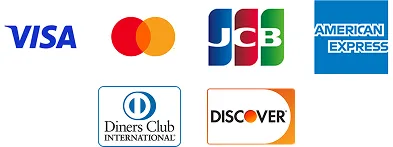 クレジット決済（VISA、MASTER、JCB、AMEX、Diners Club、DISCOVER）