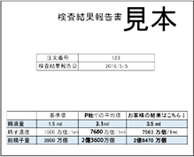 精子画像はつきません。検査項目:精液量・精子濃度・総精子数