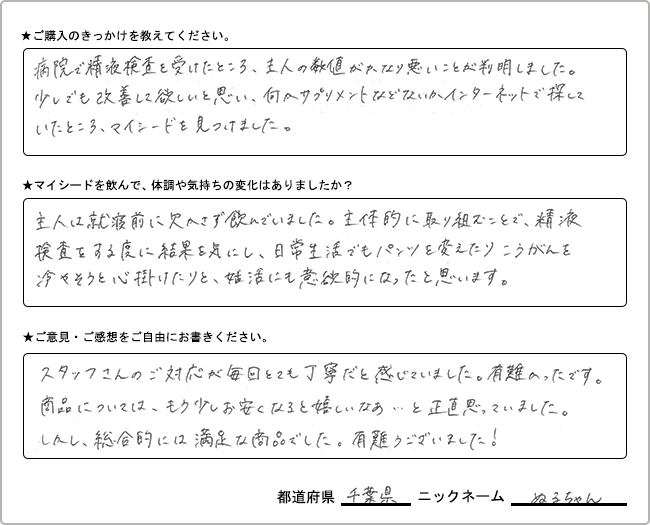 ぬるちゃん様様の
手書きアンケート